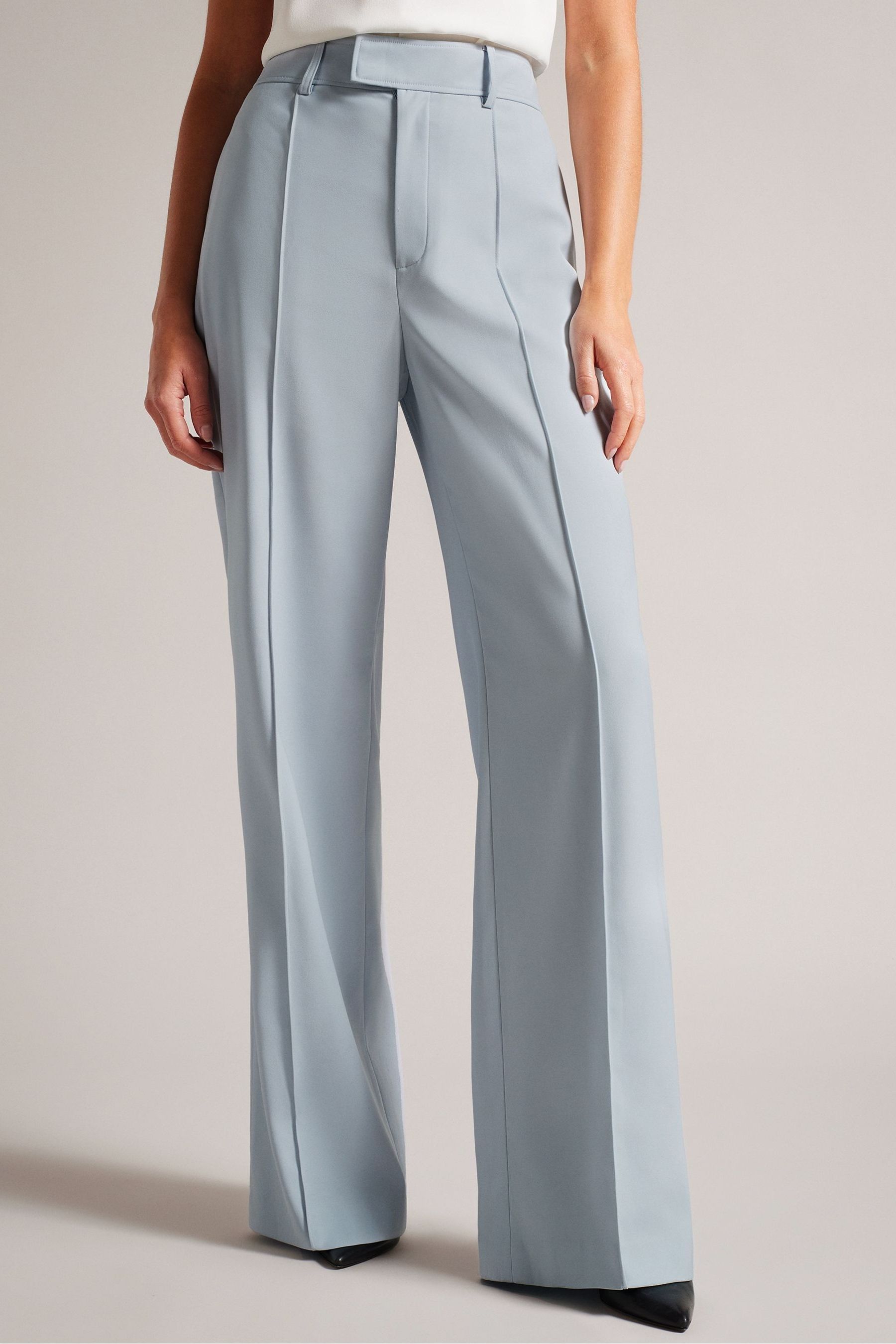 Buy Ted Baker Baby Blue Hildiat High Waisted Wide Leg Trousers from Next Luxembourg