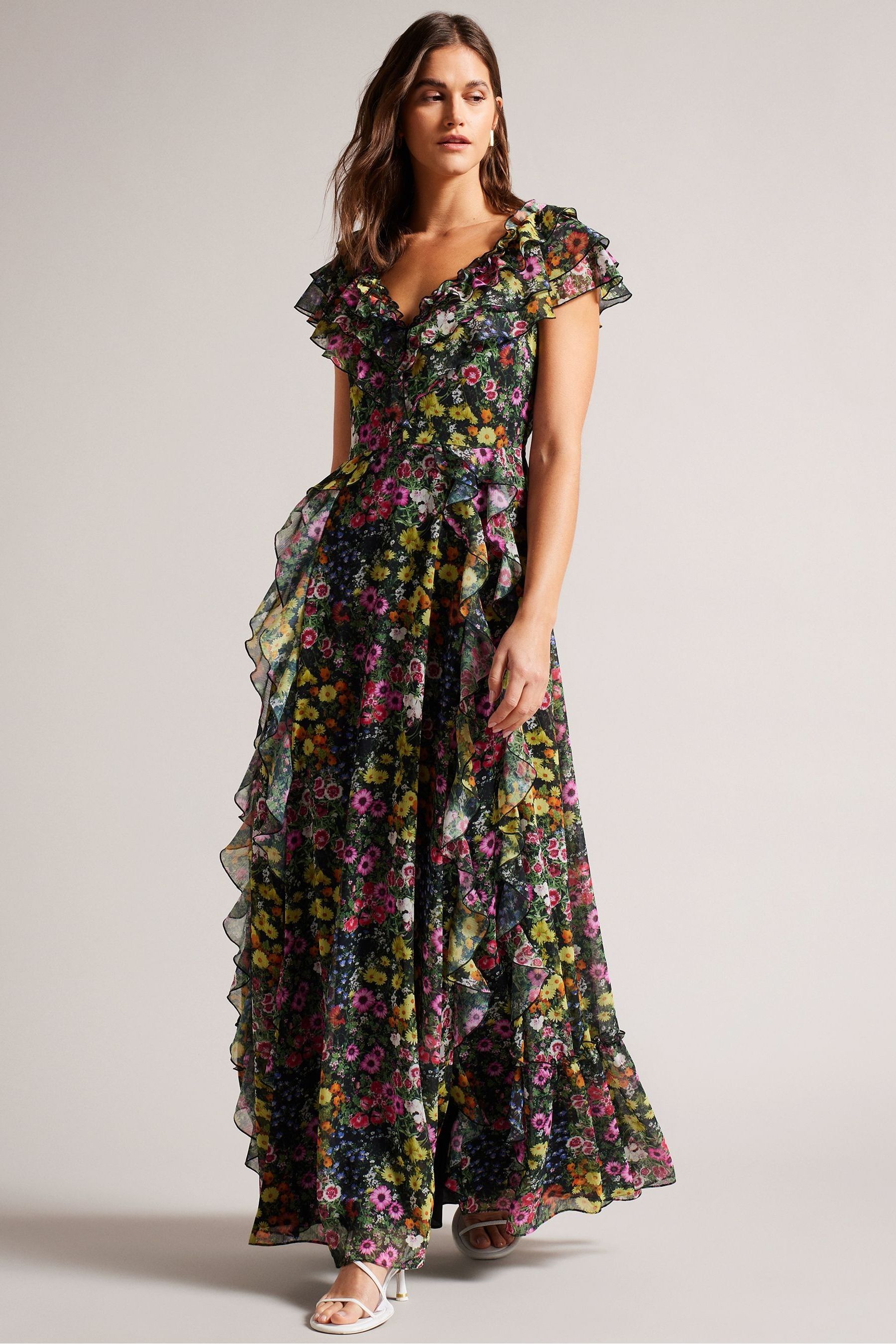 Ted baker black tie dress on sale