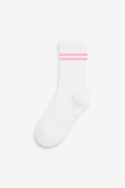 Pink and White 2 Pack Cotton Rich Ribbed Ankle Sport Socks - Image 2 of 3