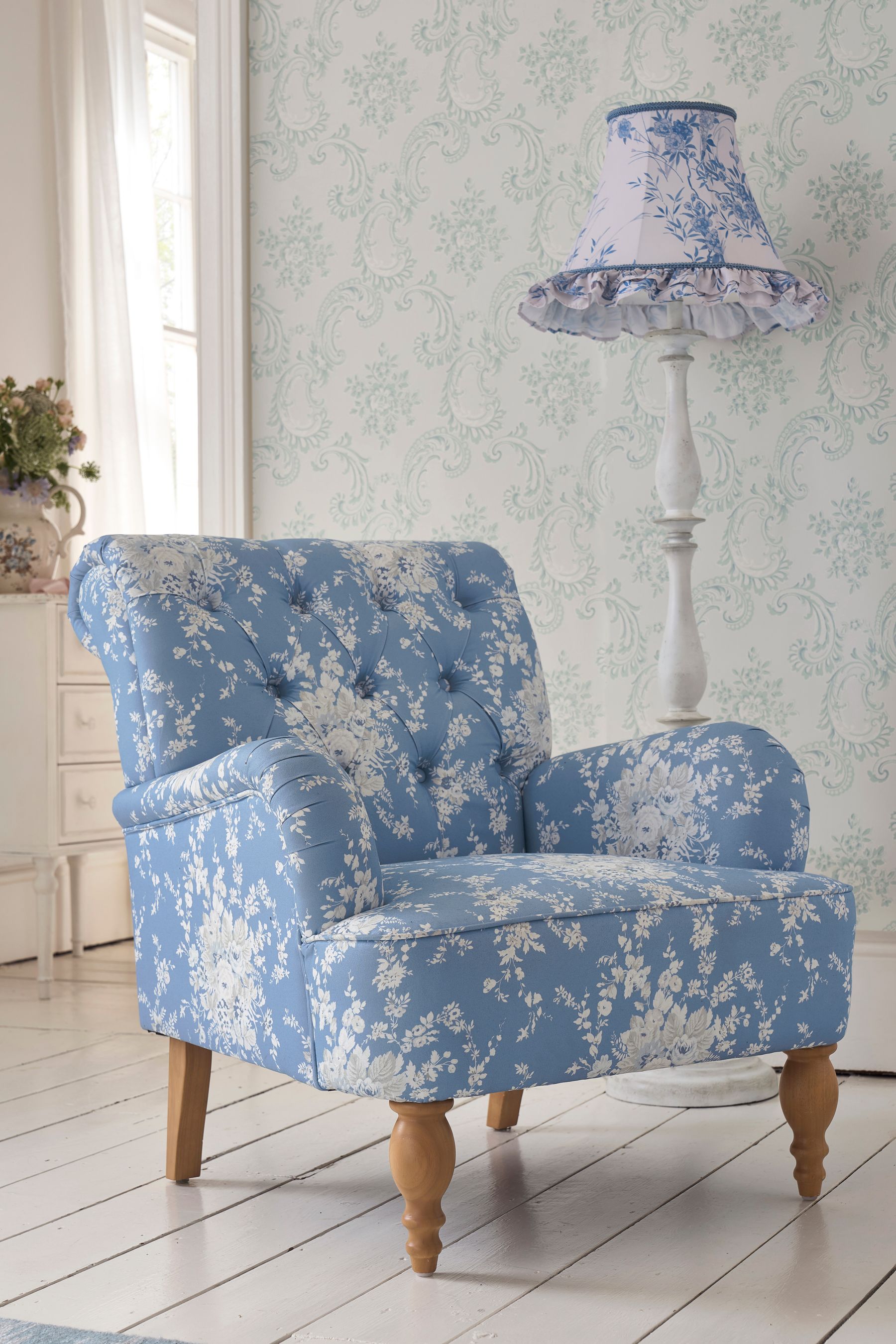 Buy Shabby Chic by Rachel Ashwell Garden Floral Denim Blue Twyla Accent Chair from the Next UK online shop