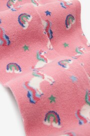 Blue, Pink and Grey 3 Pack Cotton Rich Unicorn Tights - Image 6 of 8