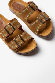 Penelope Chilvers Brown Pool Suede Embroidery Sandals - Image 4 of 4