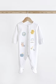 White Delicate Appliqué Baby Sleepsuits 3 Pack (0-2yrs) - Image 9 of 17