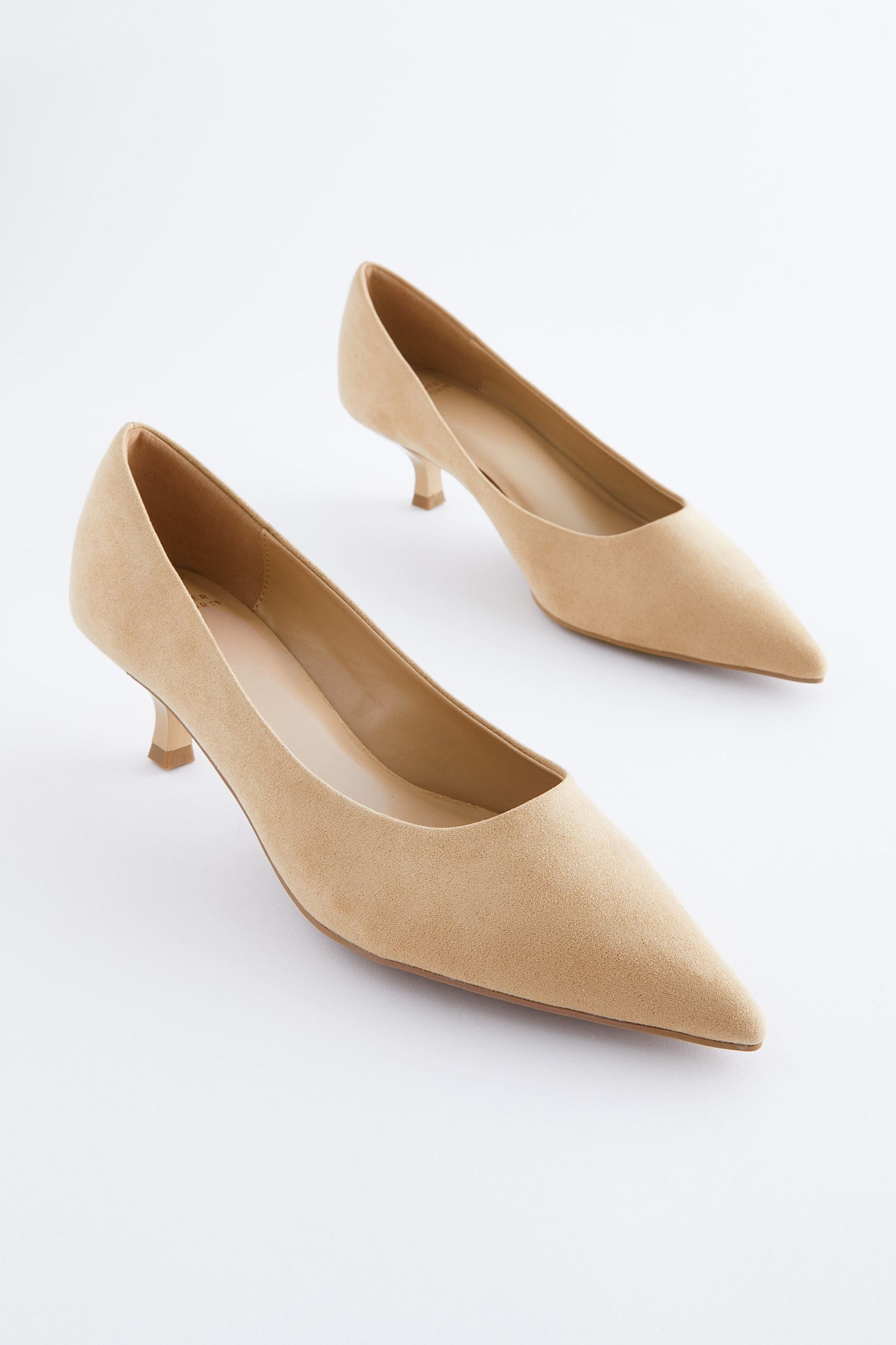 Buy Camel Natural Regular Wide Fit Forever Comfort Kitten Heel Court Shoes from Next Luxembourg