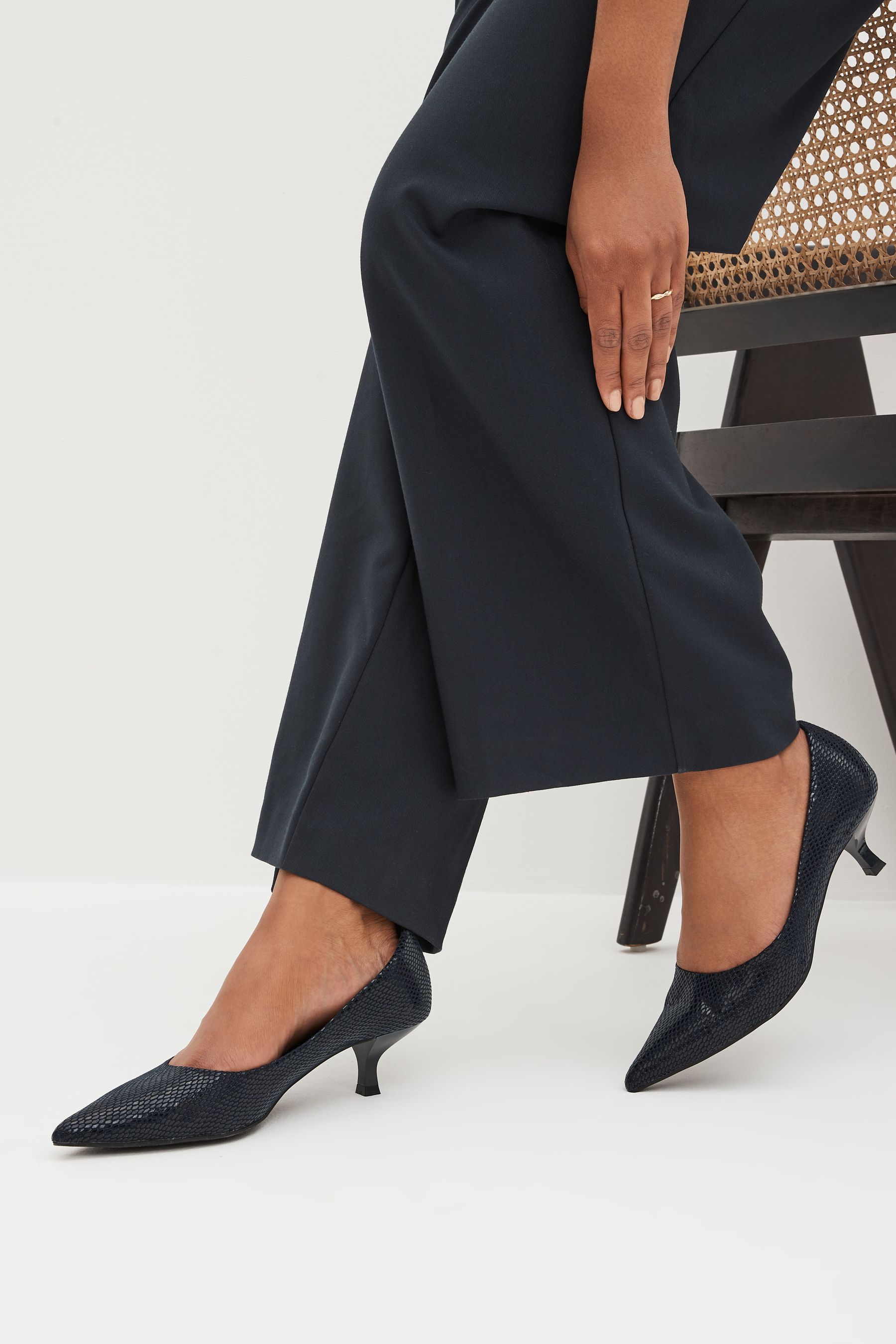 Buy Navy Blue Extra Wide Fit Forever Comfort Kitten Heel Court Shoes from Next Canada