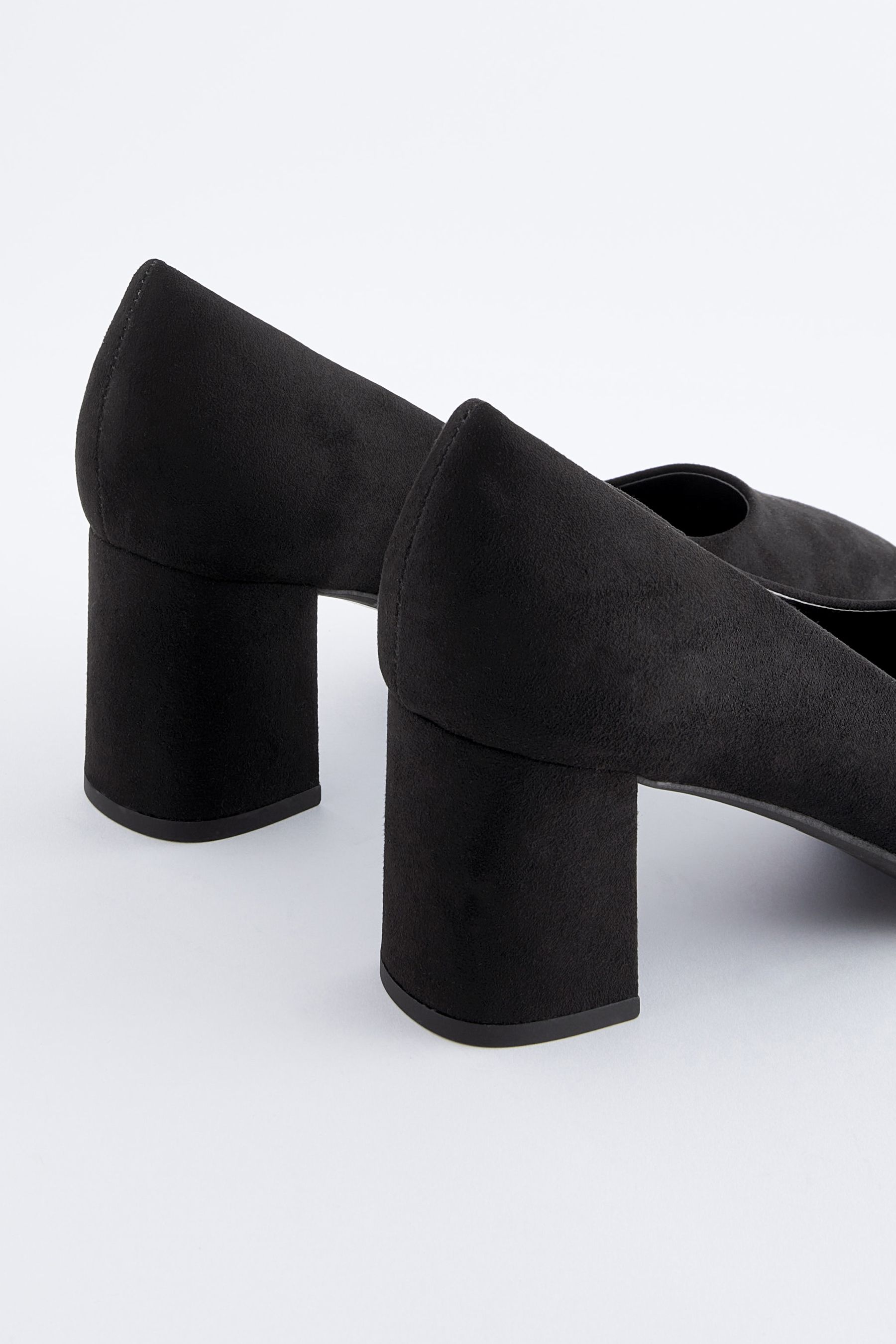 Black square toe court shoes sales