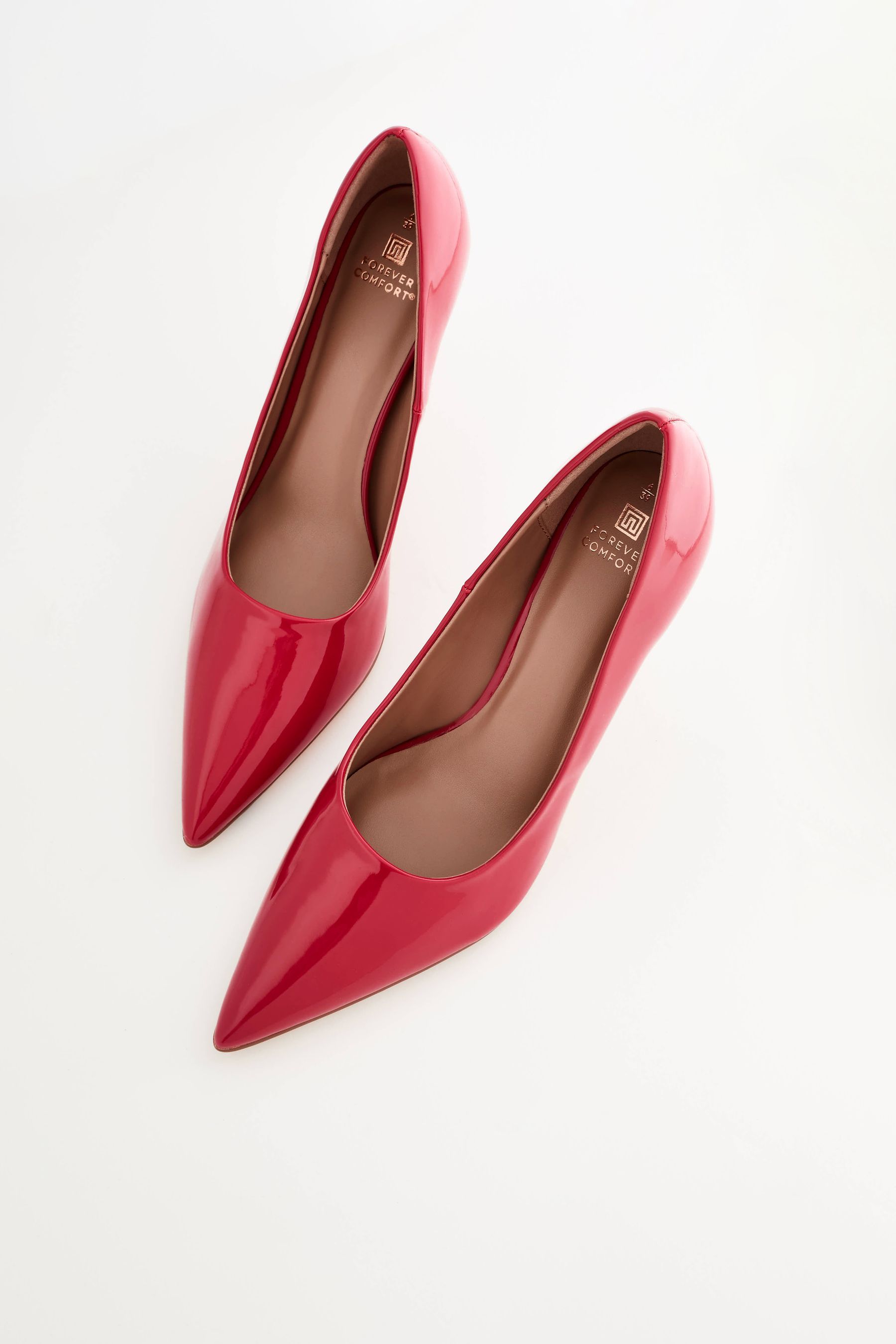 Buy Red Regular Wide Fit Forever Comfort Point Toe Mid Heel Court Shoes from Next Luxembourg