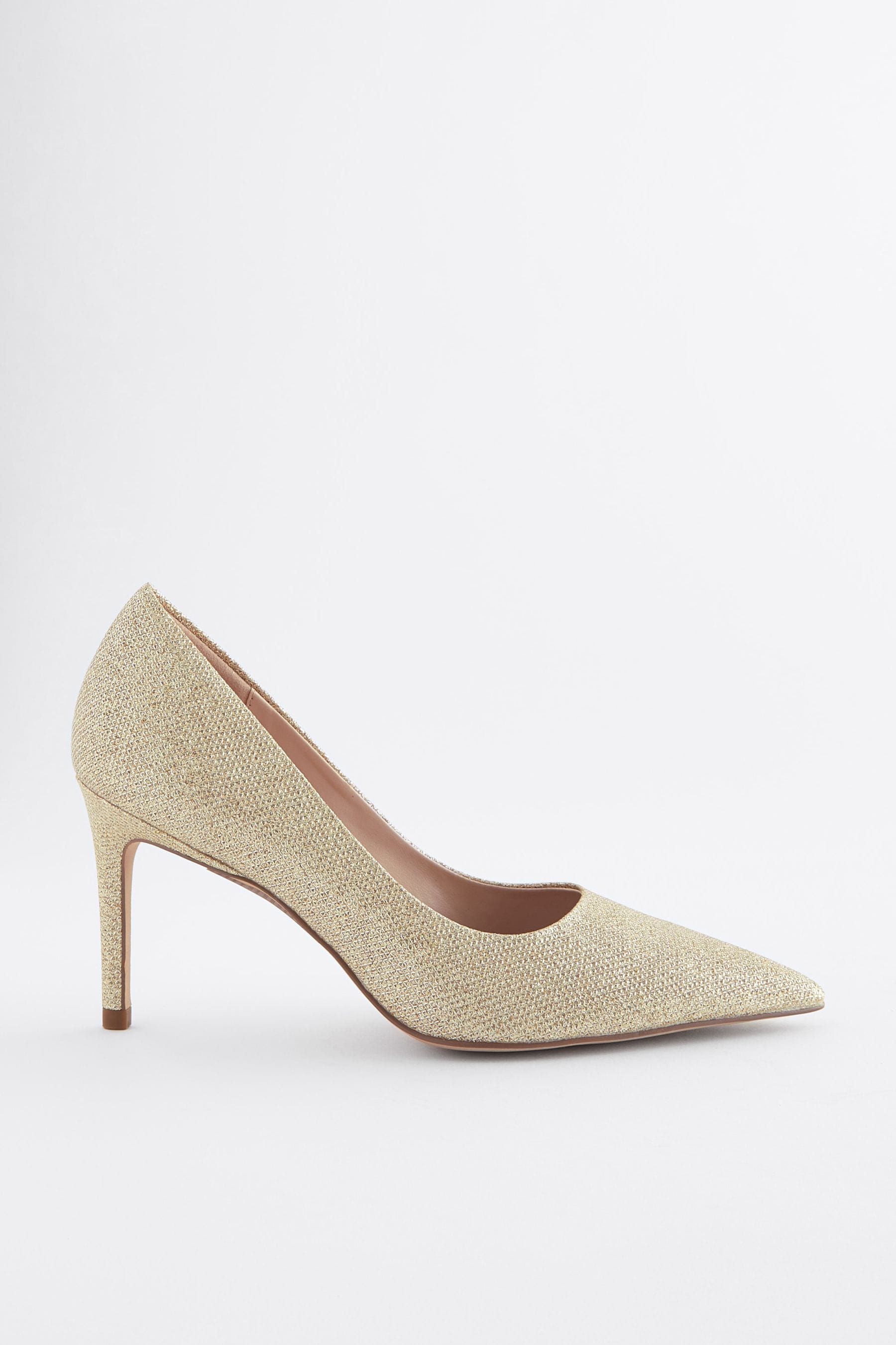 Buy Shimmer Regular Wide Fit Forever Comfort Point Toe Mid Heel Court Shoes from Next Luxembourg