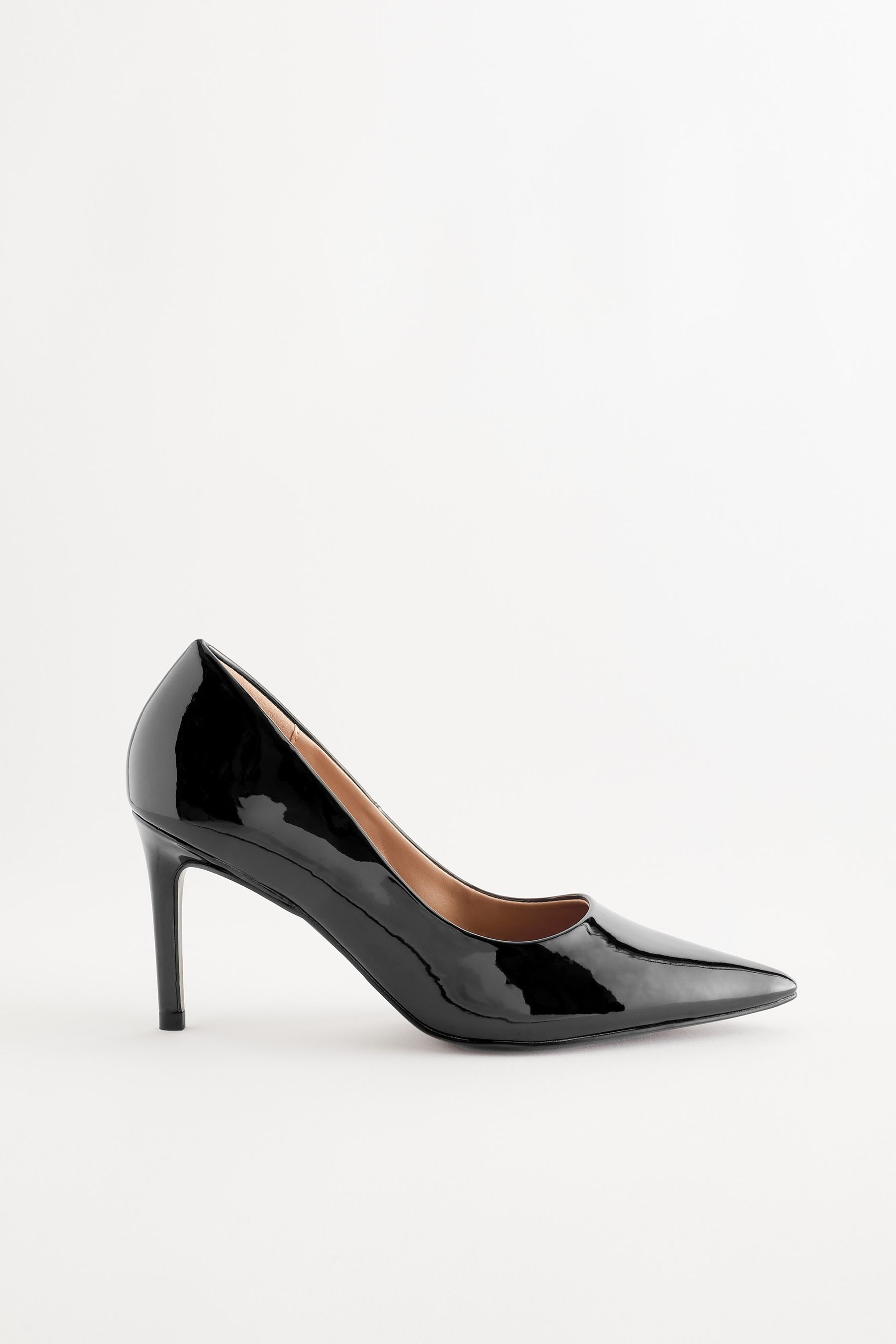Black Forever Comfort Point Toe Mid Heel Court Shoes