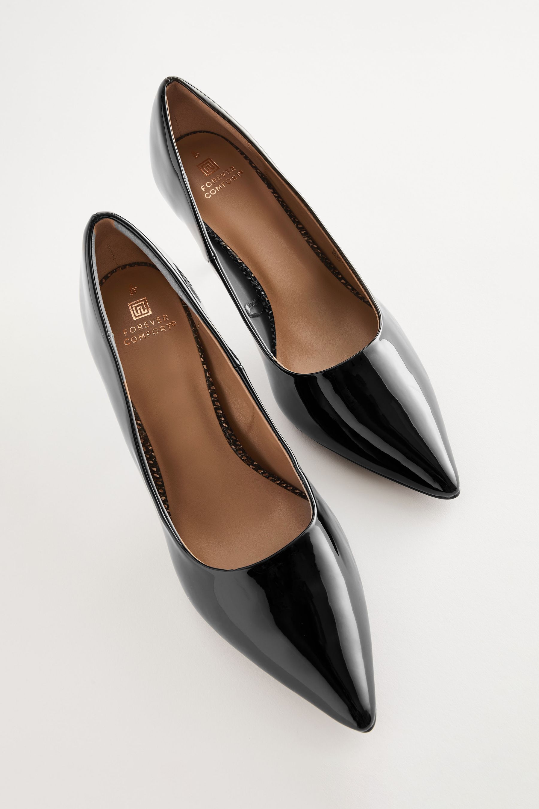 Buy Black Forever Comfort Point Toe Mid Heel Court Shoes from Next Canada
