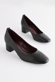 Black Forever Comfort® Leather Low Block Heel Shoes - Image 4 of 7