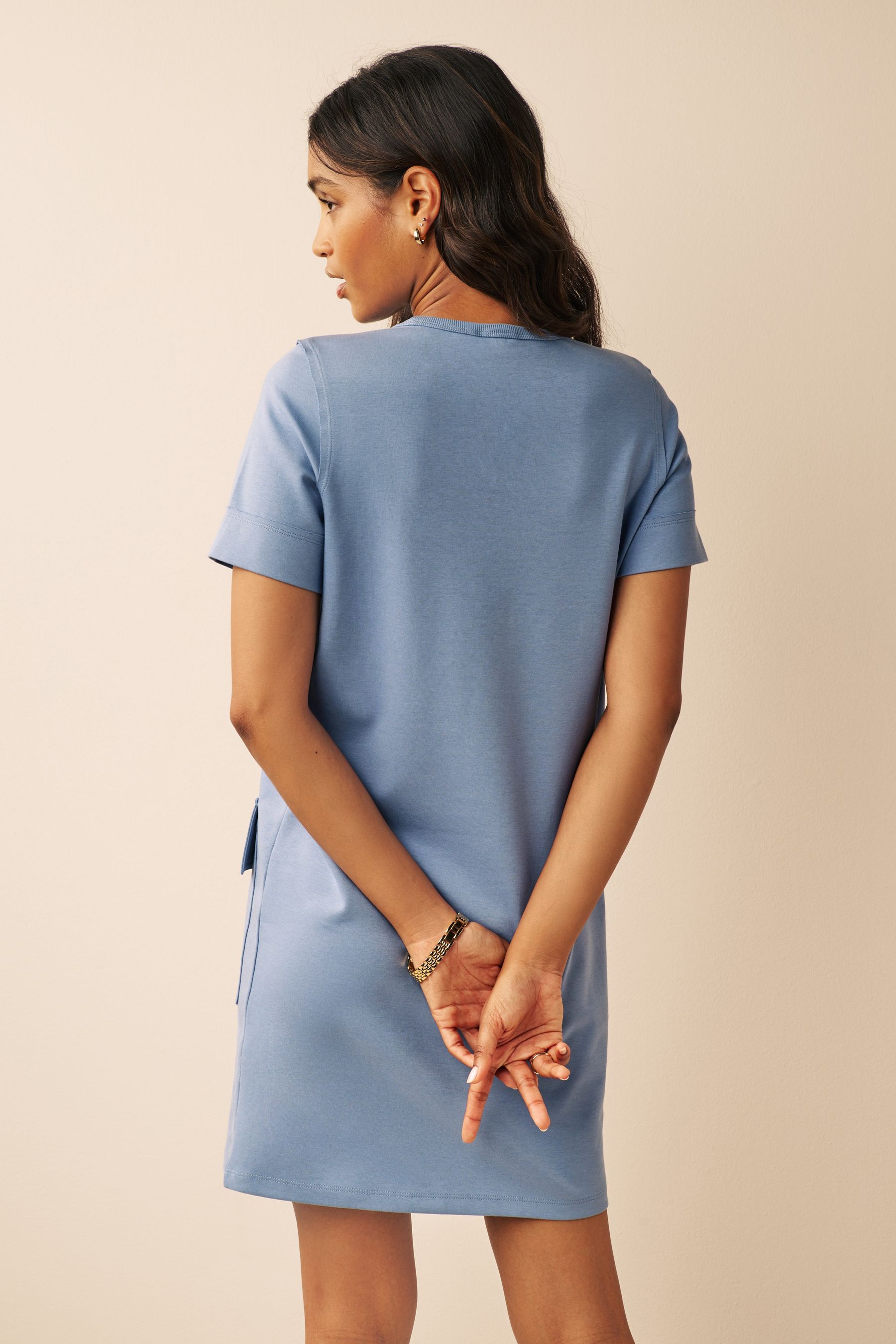 Buy Blue Utility Pocket Detail Midi Cargo Dress from Next Luxembourg