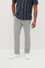 Mid Grey Relaxed Fit Stretch Chino Trousers - Image 1 of 5
