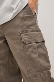 Mushroom Brown Straight Fit Cotton Stretch Cargo Trousers - Image 5 of 9