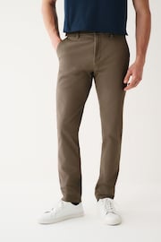 Mushroom Brown Slim Fit Stretch Chinos Trousers - Image 1 of 8