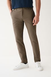 Mushroom Brown Slim Fit Stretch Chinos Trousers - Image 3 of 8