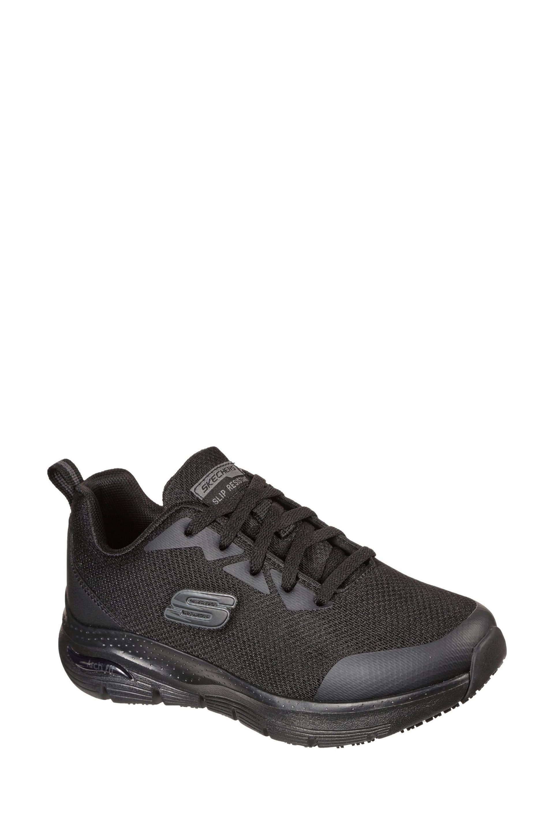 Skechers Black Work Arch Fit Slip Resistant Womens Trainers - Image 3 of 5
