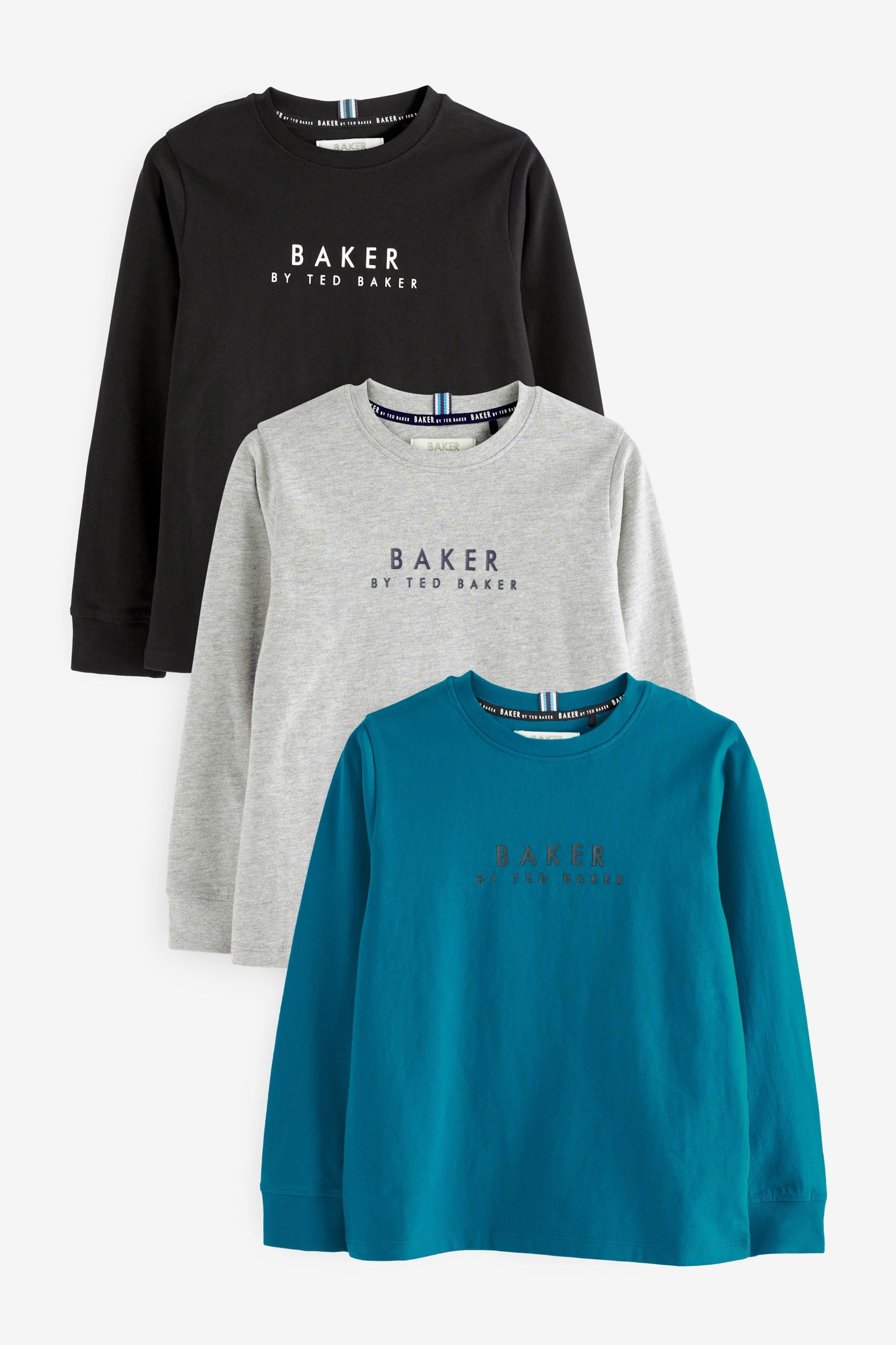 Baker by Ted Baker Long Sleeve T-Shirts 3 Pack - Image 1 of 6