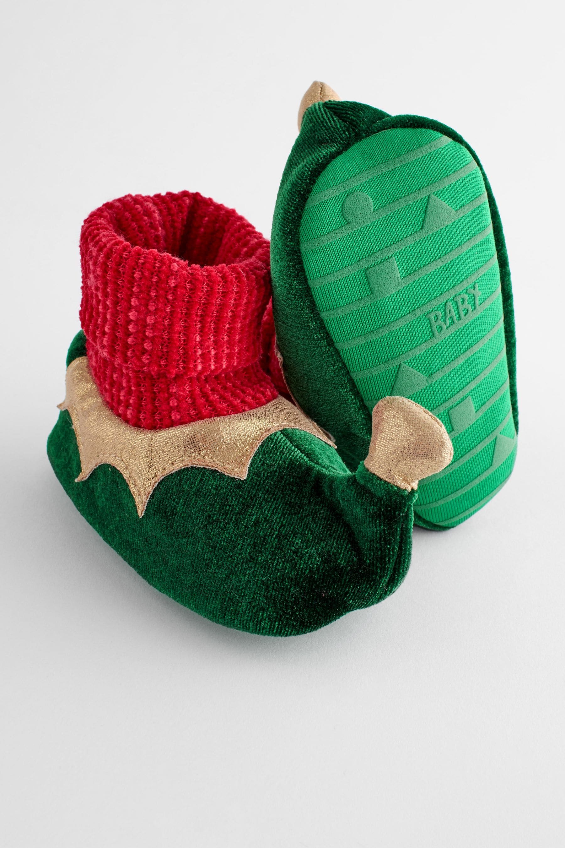 Buy Green Christmas Elf Christmas Baby Pram Sock Slippers 0 2mths from Next Luxembourg