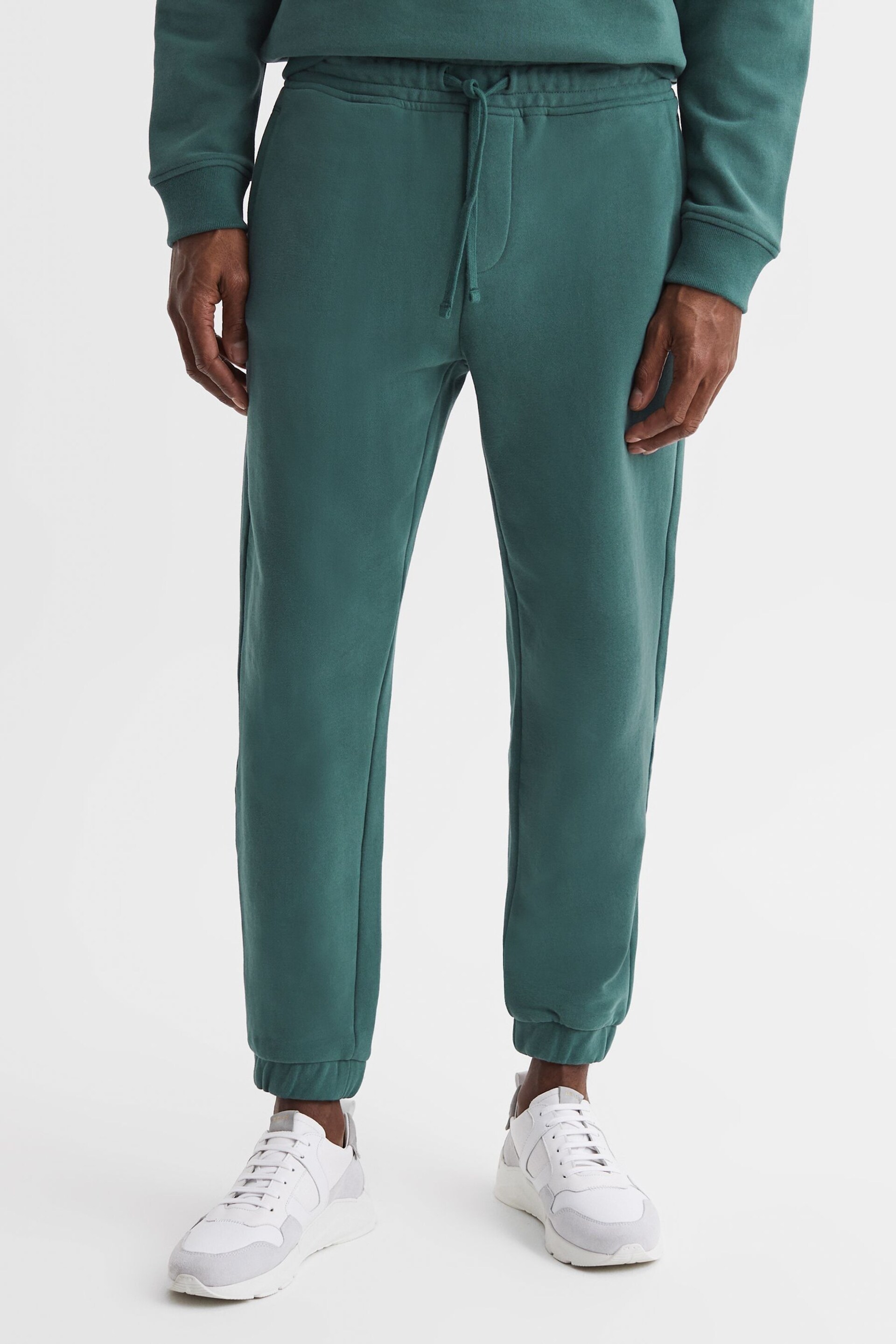 Reiss Midnight Green Ali Garment Dye Joggers - Image 1 of 5