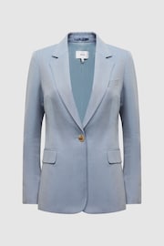 Reiss Pale Blue Shae Single Breasted Tailored Blazer - Image 2 of 7