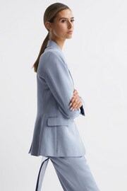 Reiss Pale Blue Shae Single Breasted Tailored Blazer - Image 3 of 7