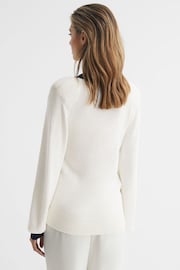 Reiss White/Navy Talitha Contrast Trim Knitted Jumper - Image 5 of 6