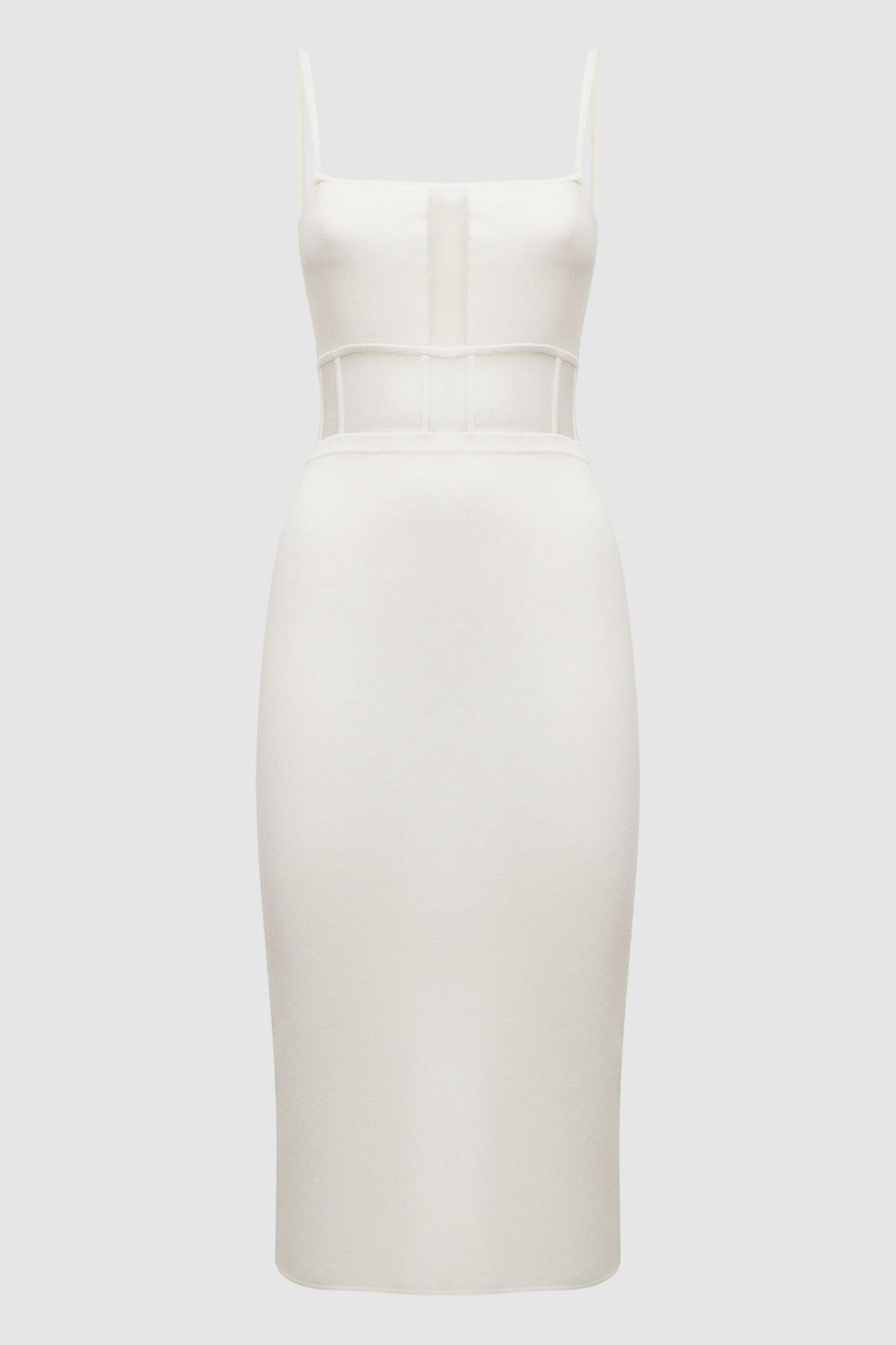 Reiss White Luisa Knitted Bodycon Dress - Image 2 of 6