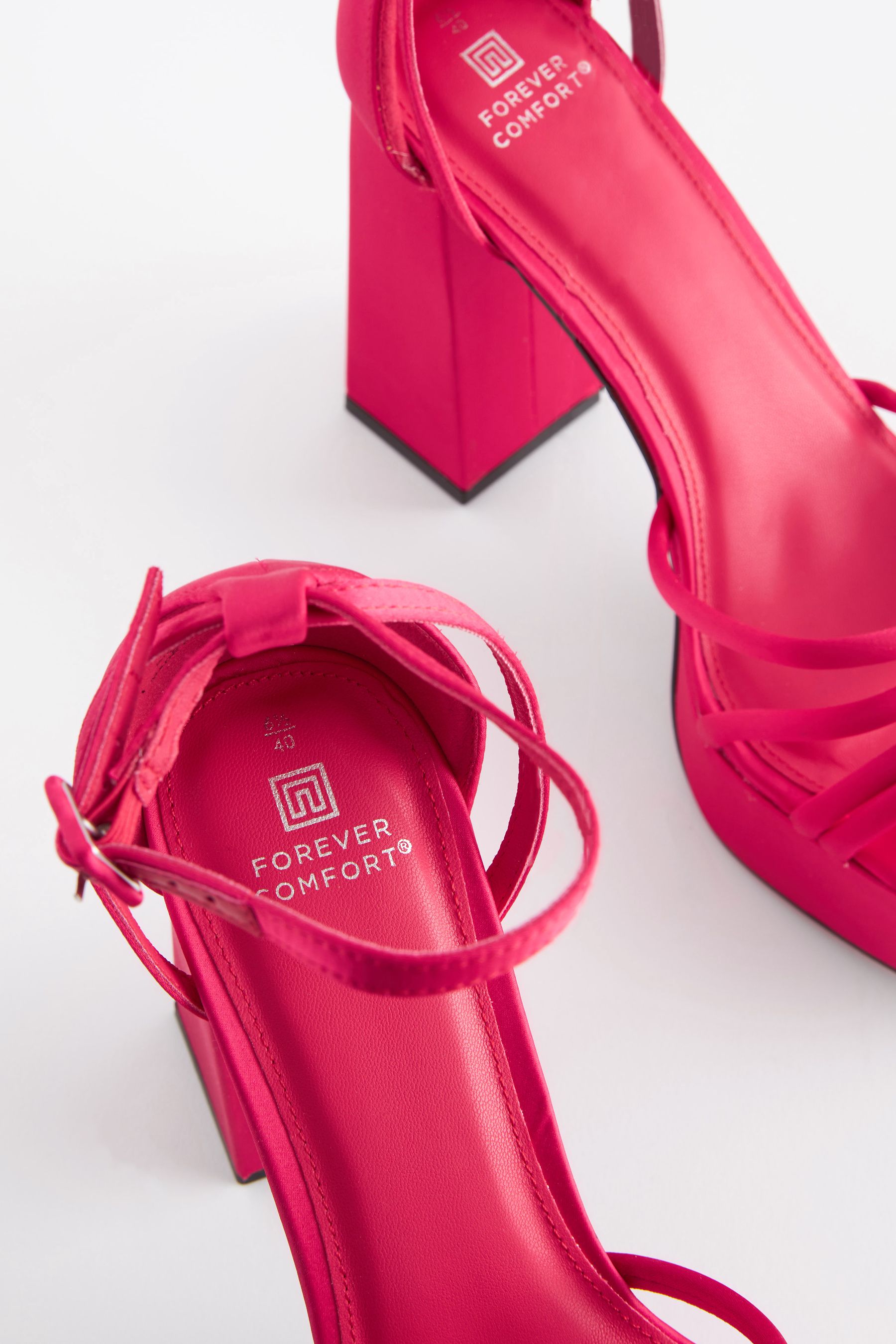 Buy Pink Forever Comfort Platform Closed Back Sandals from Next Luxembourg