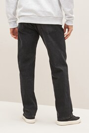 Black Straight Fit Essential Stretch Jeans - Image 3 of 9