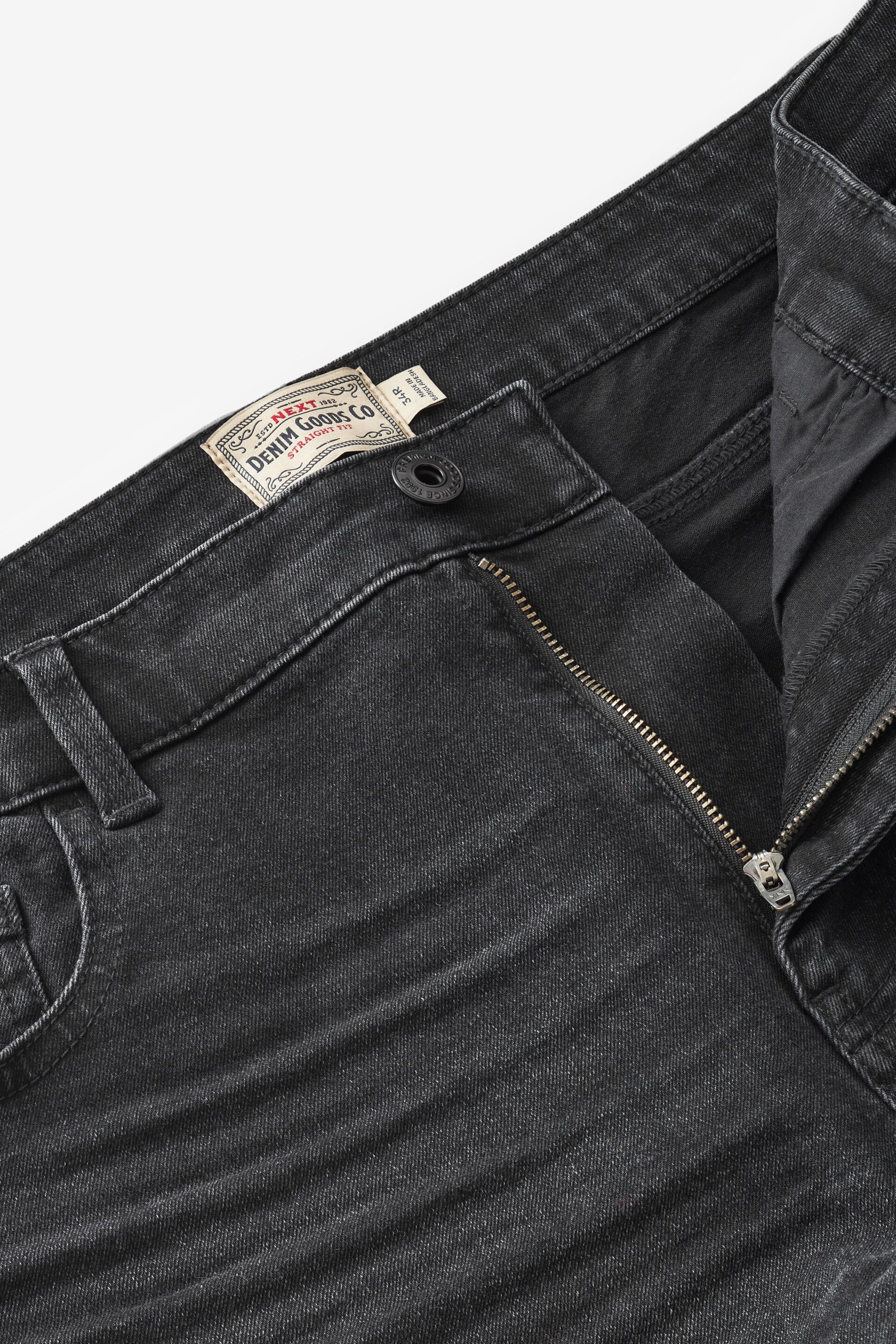 Black Straight Fit Essential Stretch Jeans - Image 7 of 9