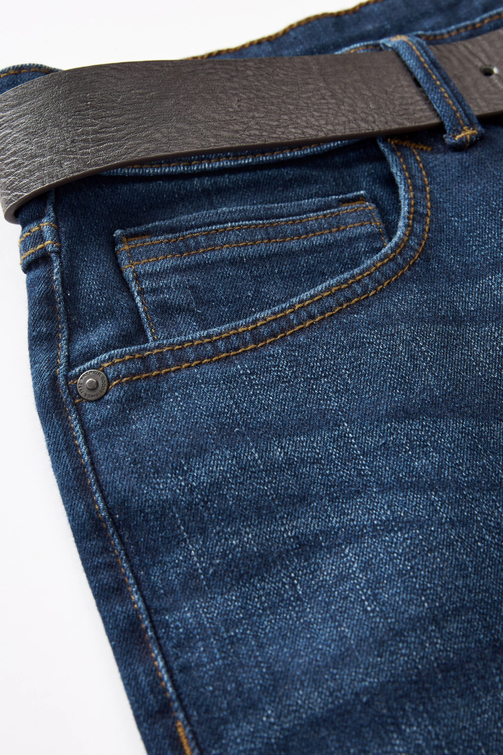 Blue Straight Belted Authentic Jeans - Image 8 of 9
