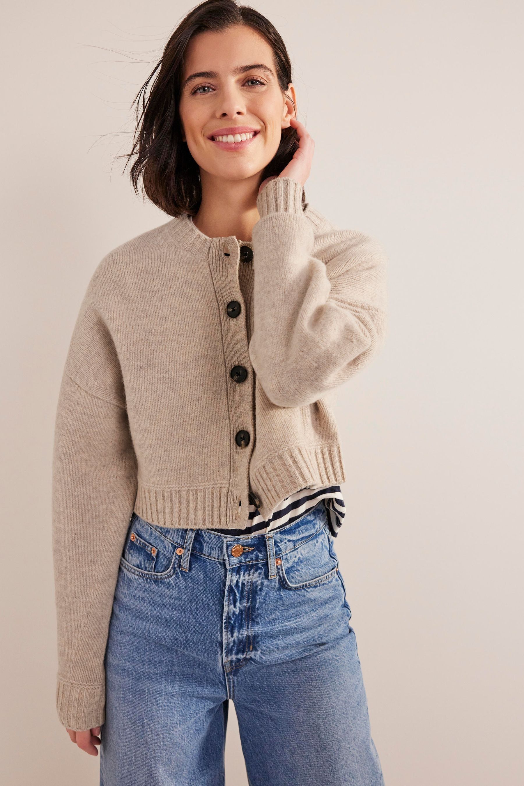 Cropped wool cardigan cheap