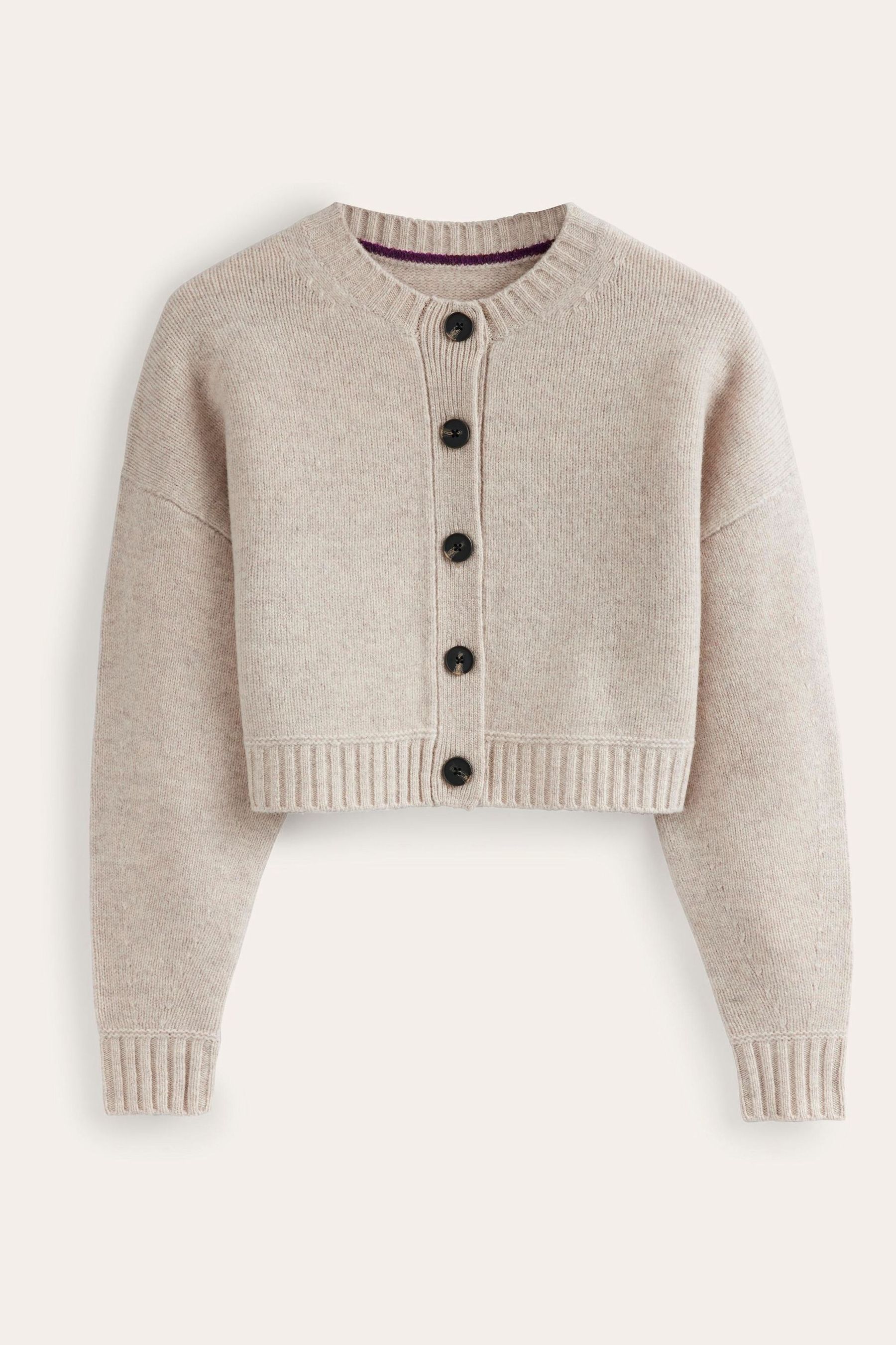 Buy Boden Natural Brushed Wool Cropped Cardigan from Next Luxembourg