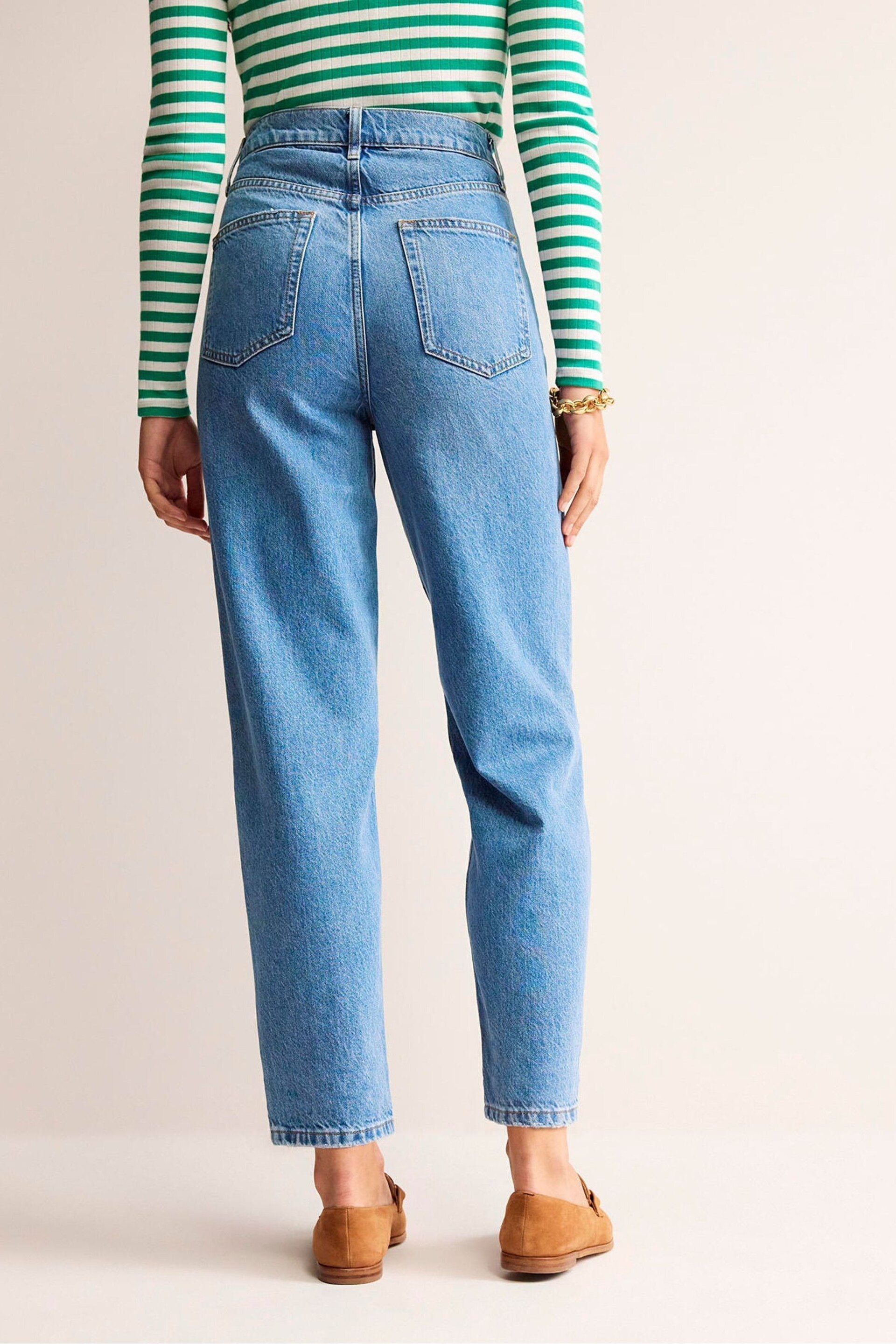 Boden Blue High Rise Tapered Jeans - Image 2 of 5