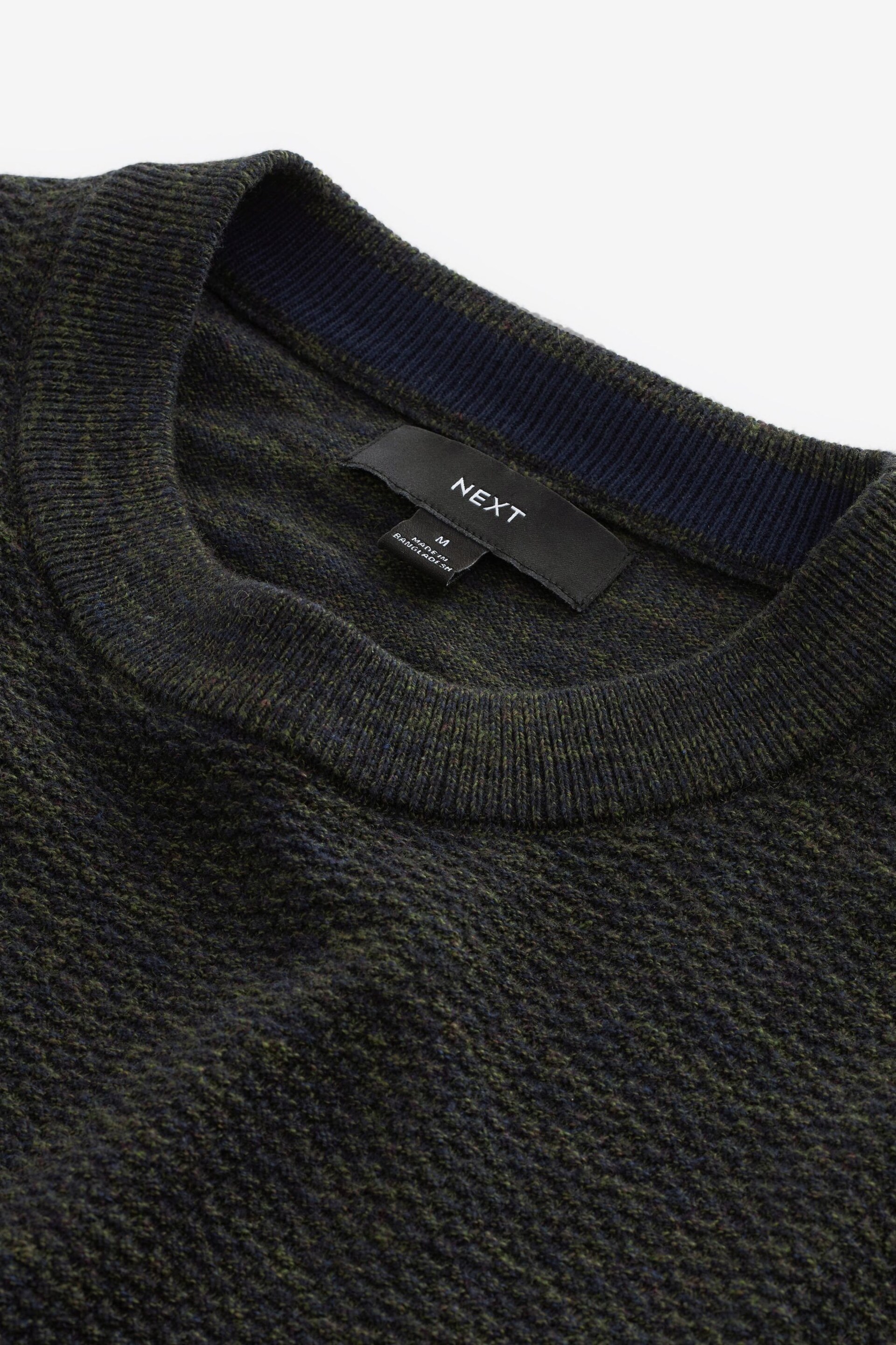 Green Knitted Regular Marl Textured Crew Jumper - Image 6 of 7