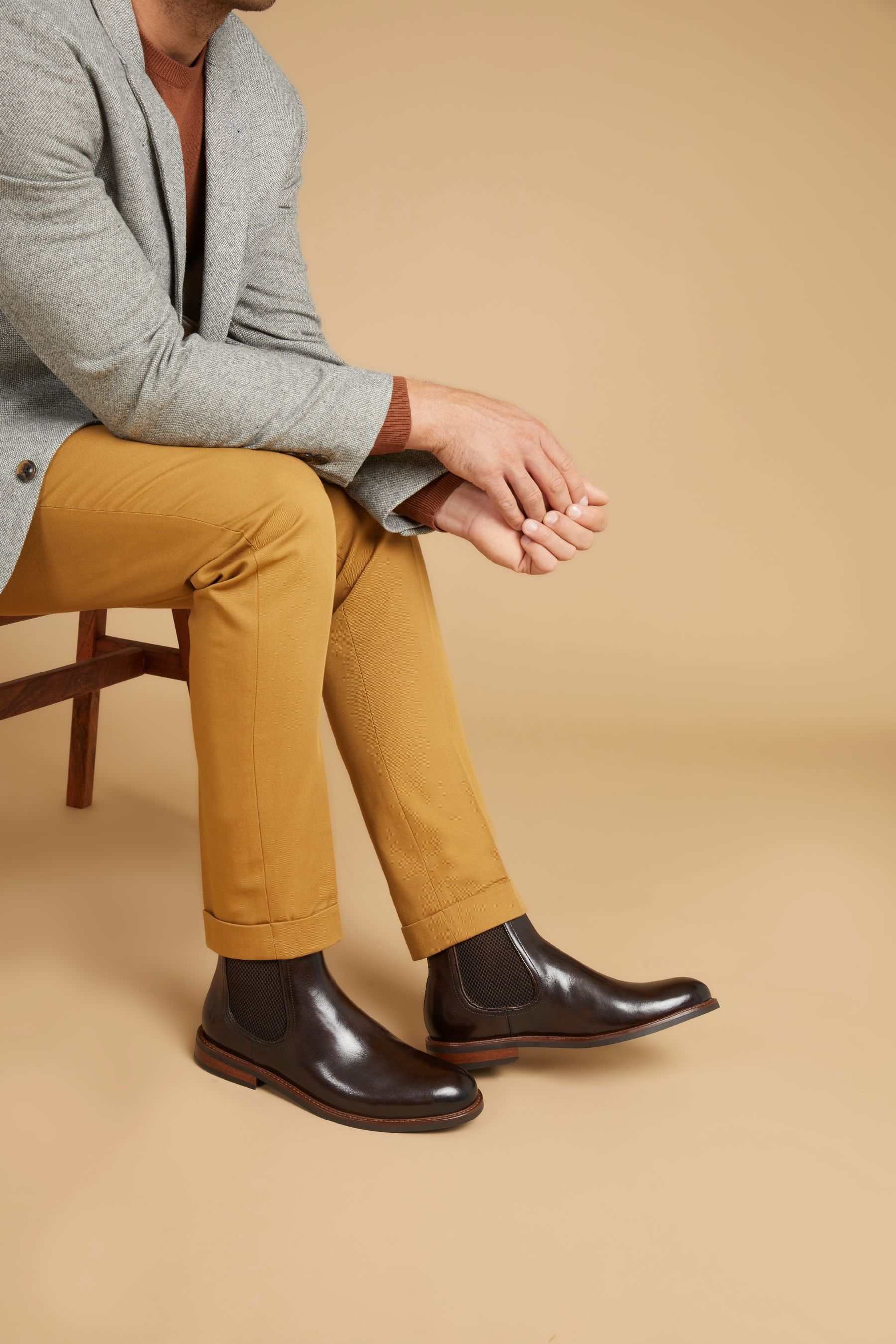 Jones Bootmaker Eastbourne Leather Chelsea Brown Boots 6 EU 40 Mens