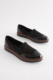 Black Forever Comfort® Brogue Detail Chunky Sole Loafers - Image 3 of 8