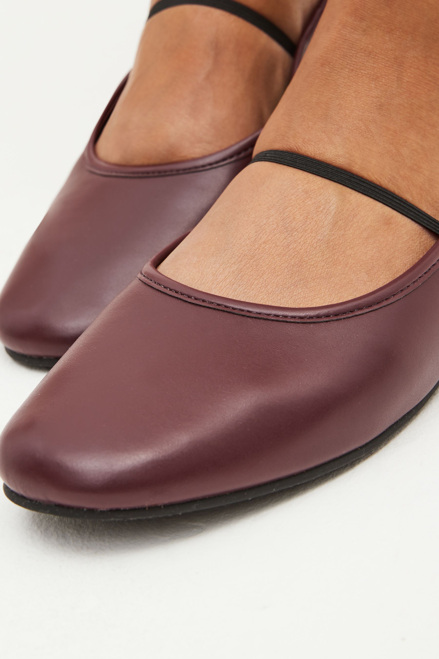 Buy Red Signature Leather Ballerina Shoes from Next Luxembourg