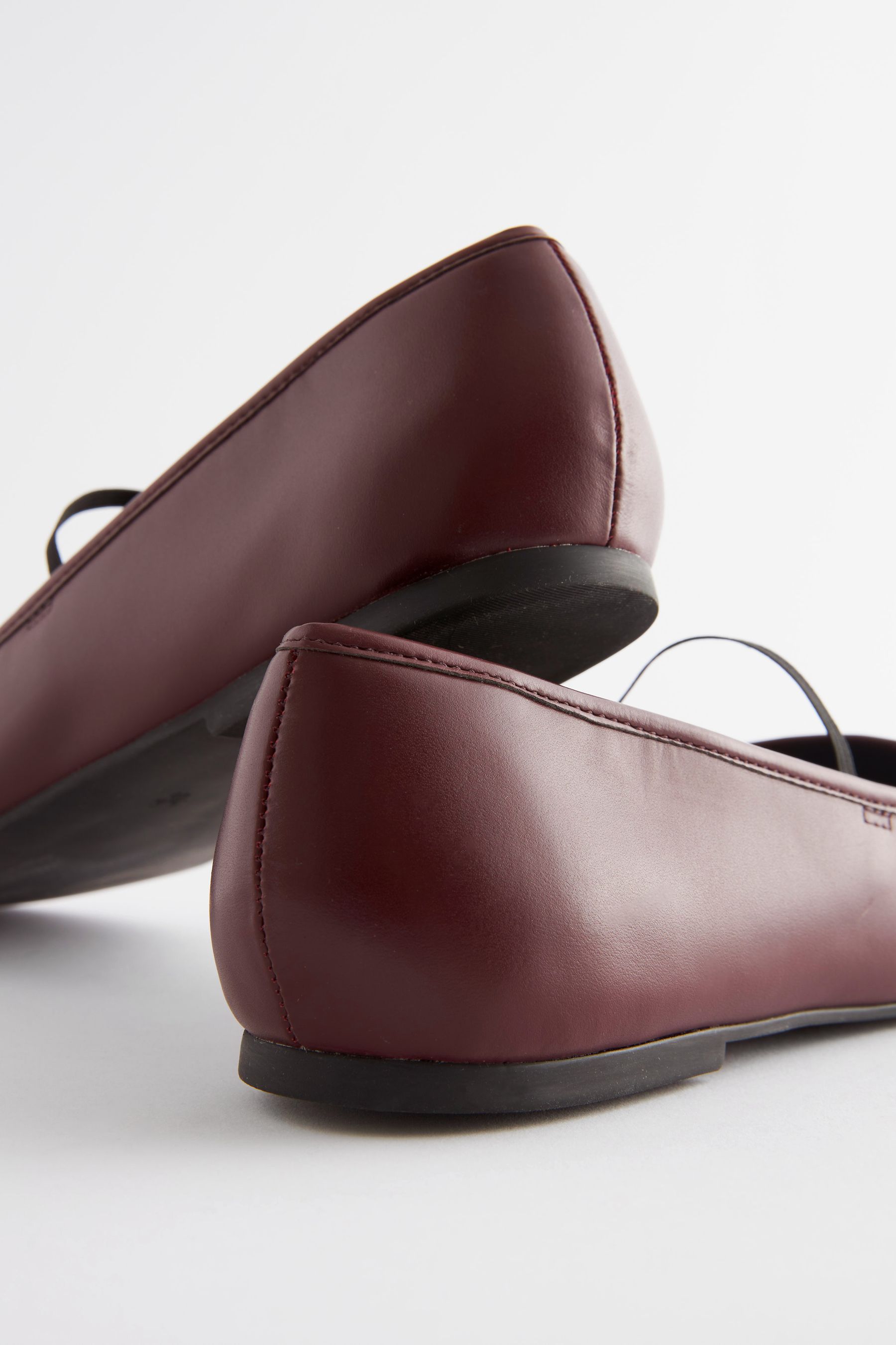 Buy Red Signature Leather Ballerina Shoes from Next Luxembourg