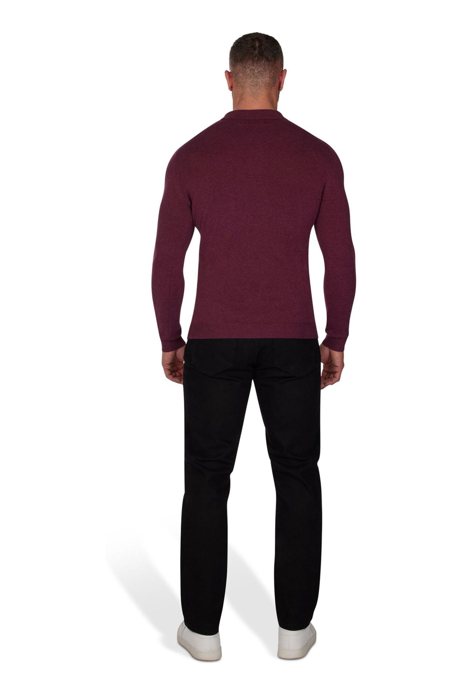 Raging Bull Long Sleeve Knitted Polo - Image 2 of 6