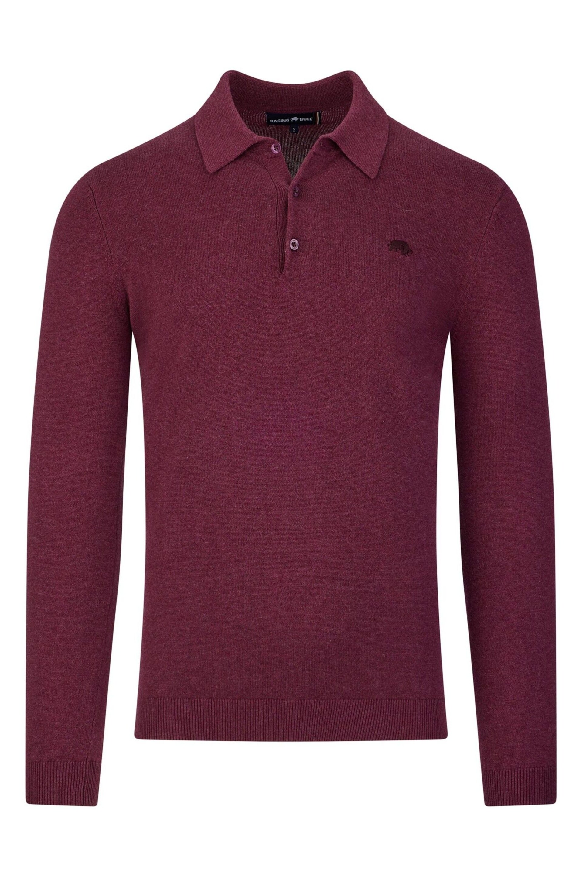 Raging Bull Long Sleeve Knitted Polo - Image 5 of 6