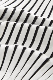 Black/White Monochrome Long Sleeve Striped Ribbed Top - Image 6 of 6