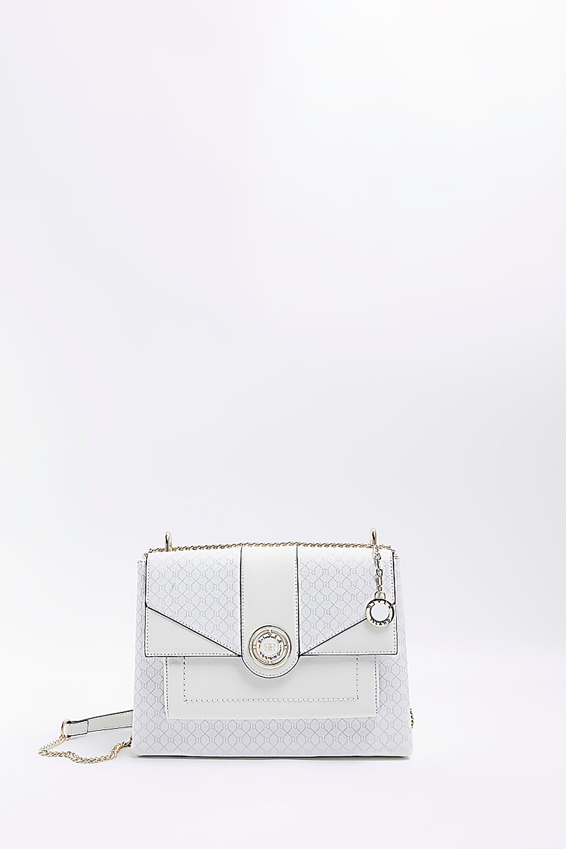 Buy River Island Tab Front Shoulder White Bag from Next Luxembourg