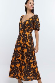 River Island Orange Wrap Dress - Image 4 of 6