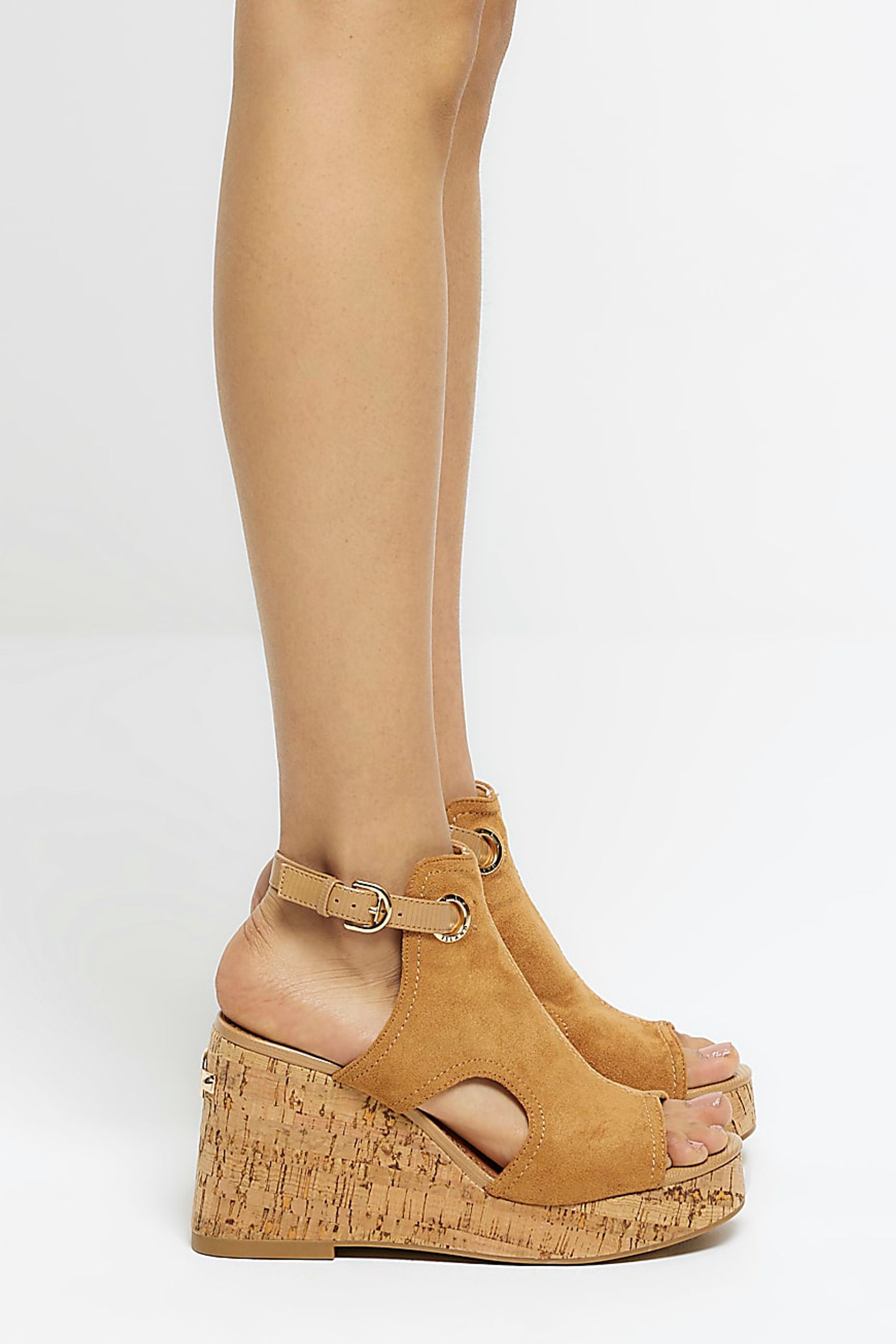 River island brown wedges outlet