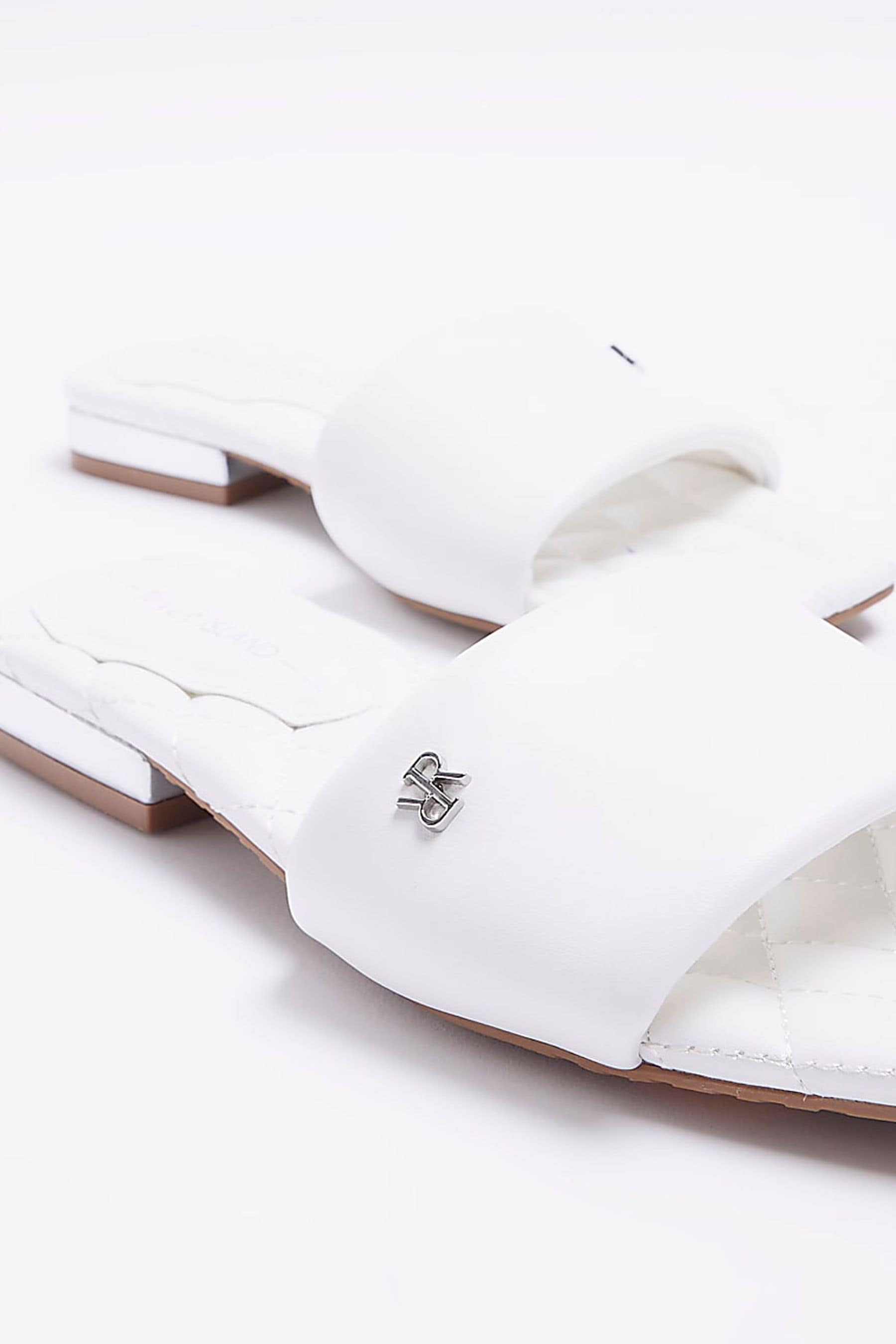 River island white sandals sale
