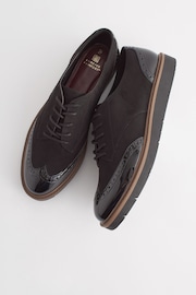 Black Extra Wide Fit Forever Comfort® Brogue Lace Up Chunky Sole Shoes - Image 5 of 8