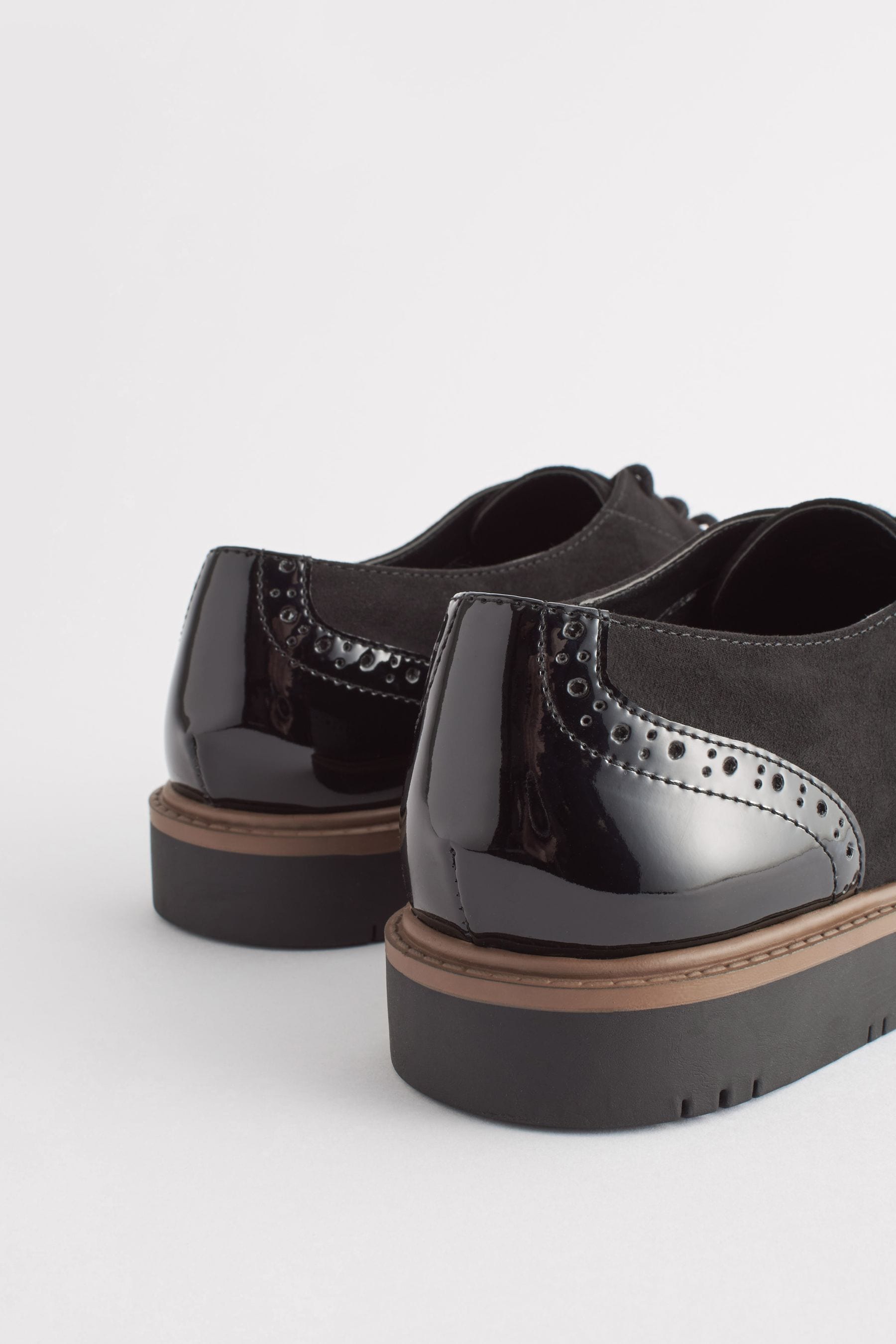 Buy Black Extra Wide Fit Forever Comfort Brogue Lace Up Chunky Sole Shoes from Next France
