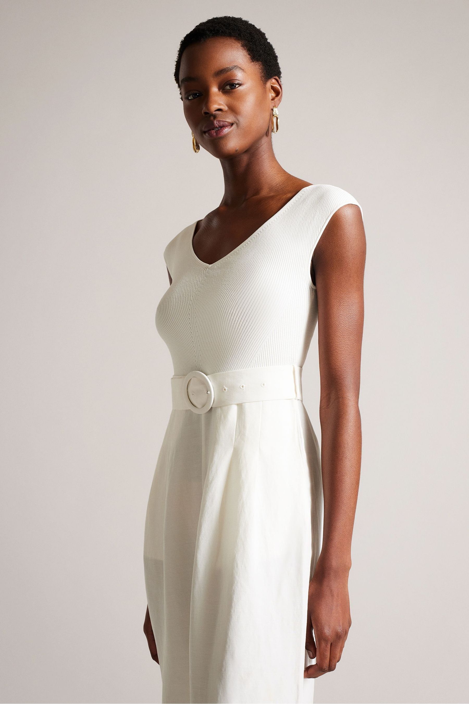 Buy Ted Baker White Off The Shoulder Tabbiaa Wide Leg Jumpsuit from Next Luxembourg
